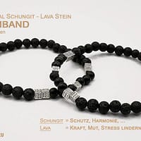 Armband mit Schungit & Lava / Lavastein, Herrenarmband