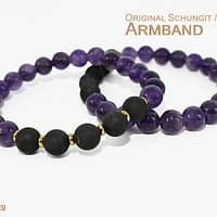 Schungit – Amethyst Armband / Edelstein Armband