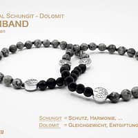 Schungit / Dolomit Armband mit Lebensbaum