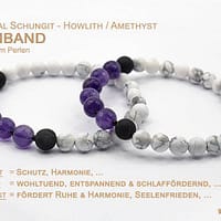 Howlith Armband mit Schungit & Amethyst / schlaffördernd – wohltuend